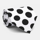 Witte en zwarte pooldots stropdas (Opgerold)