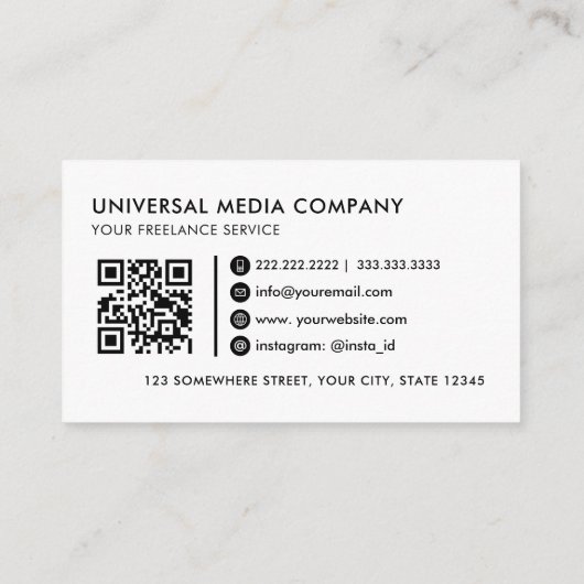  witte en zwarte professional visitekaartje (Achterkant)