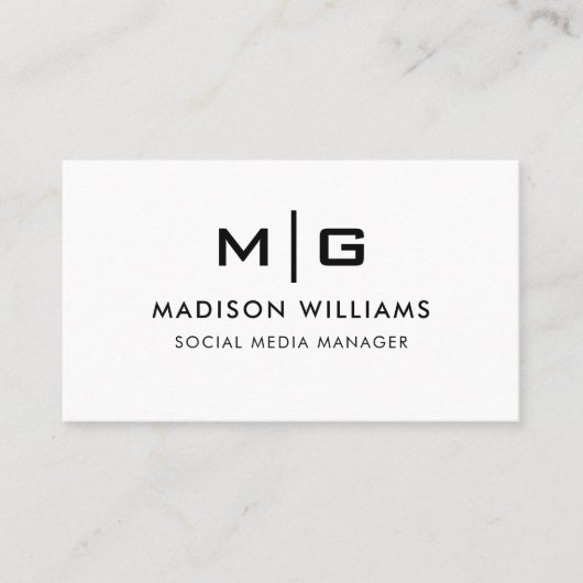 witte en zwarte professional visitekaartje (Voorkant)