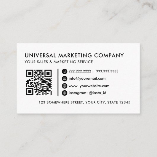  witte en zwarte professional visitekaartje (Achterkant)