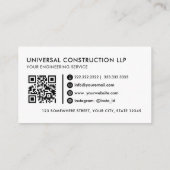 witte en zwarte professional visitekaartje (Achterkant)