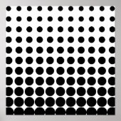 Witte en zwarte Progressieve Stippen Poster (Voorkant)