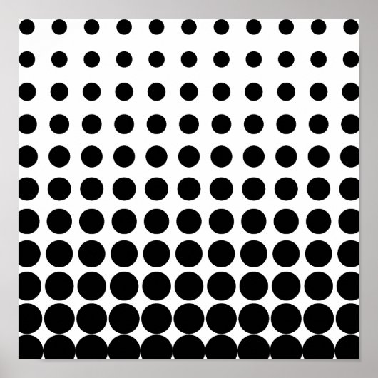 Witte en zwarte Progressieve Stippen Poster (Voorkant)