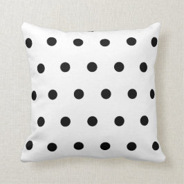 Witte en zwarte Retro Polka Dot Kussen
