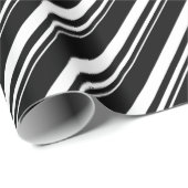 Witte en zwarte rietstreep vakantie cadeaupapier (Rol Hoek)