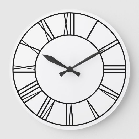 Witte en zwarte ring Romeinse cijfers Grote Klok (Voorkant)