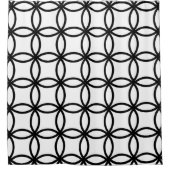 Witte en zwarte ringen douchegordijn (Voorkant)