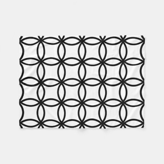 Witte en zwarte ringen fleece deken (Voorkant (Horizontaal))
