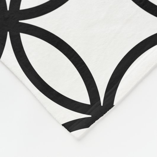 Witte en zwarte ringen fleece deken (Hoek)