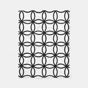 Witte en zwarte ringen fleece deken