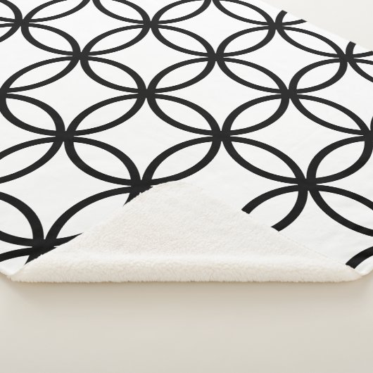 Witte en zwarte ringen sherpa deken (3/4)
