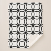 Witte en zwarte ringen sherpa deken (Voorkant)