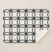 Witte en zwarte ringen sherpa deken (Voorkant (horizontaal))