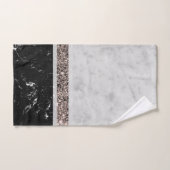 Witte en zwarte Roos Glitter Stripe #1 Bad Handdoek (Handdoek)