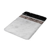 Witte en zwarte Roos Glitter Stripe #1 Badmat (Gekanteld)