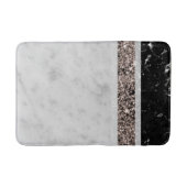 Witte en zwarte Roos Glitter Stripe #1 Badmat (Voorkant)