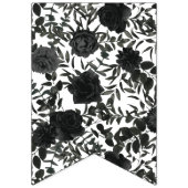 Witte en zwarte Roos Gothic Wedding Bunting Vlaggetjes (Tweede vlag)