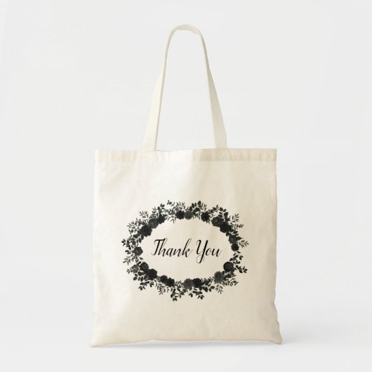 Witte en zwarte Roos Gothic Wedding Gift Tas (Voorkant)