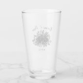 Witte en zwarte Roos Gothic Wedding Glasses Glas (Achterkant)