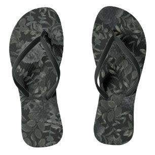 Witte en zwarte Roos Gothic Wedding Teenslippers