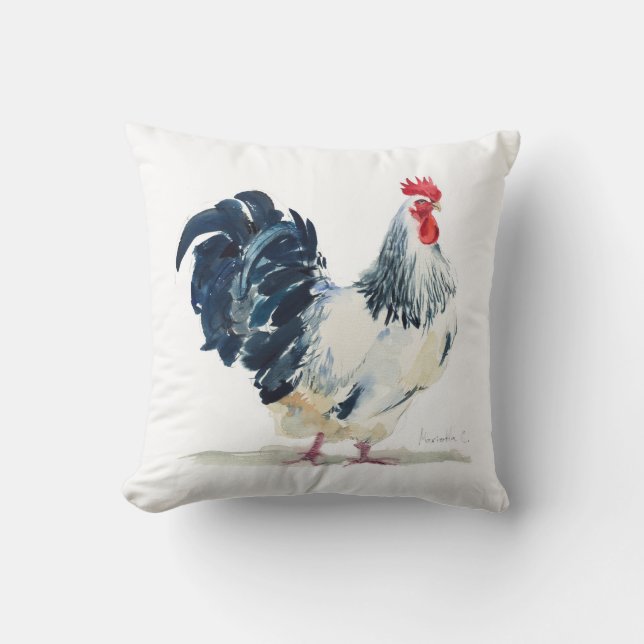 Witte en zwarte roosters kussen (Voorkant)