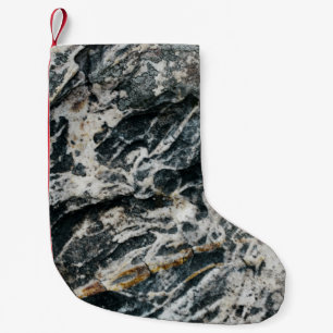 Witte en zwarte rotsformatie kleine kerstsok