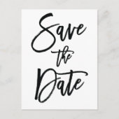 Witte en zwarte Save The Date-ansichtkaarten Aankondigingskaart (Voorkant)