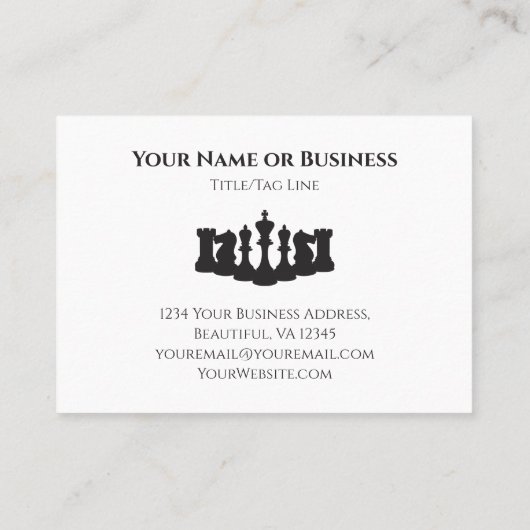 Witte en zwarte schaakstukken Classic Visitekaartj Visitekaartje (Achterkant)