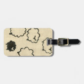 Witte en zwarte schapen op de achtergrond van Crea Bagagelabel (Voorkant horizontaal)