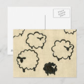 Witte en zwarte schapen op de achtergrond van Crea Briefkaart (Voorkant / Achterkant)