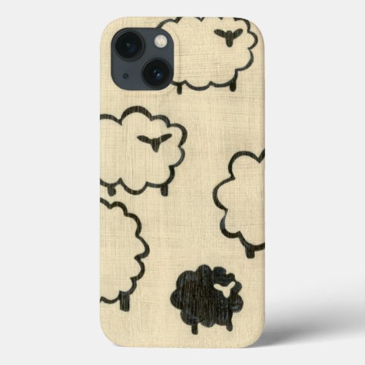 Witte en zwarte schapen op de achtergrond van Crea Case-Mate iPhone Case (Achterkant)