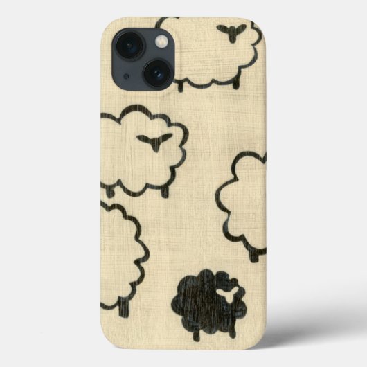 Witte en zwarte schapen op de achtergrond van Crea Case-Mate iPhone Case (Achterkant)