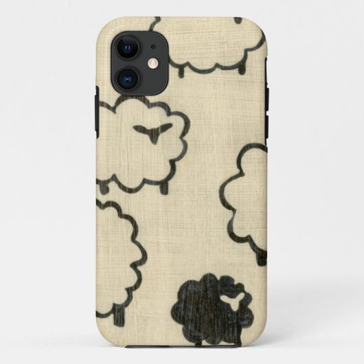Witte en zwarte schapen op de achtergrond van Crea Case-Mate iPhone Case (Achterkant)