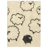 Witte en zwarte schapen op de achtergrond van Crea Klembord (Achterkant)