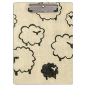 Witte en zwarte schapen op de achtergrond van Crea Klembord (Voorkant)
