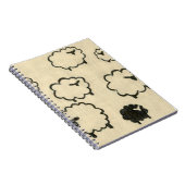 Witte en zwarte schapen op de achtergrond van Crea Notitieboek (Rechterzijde)