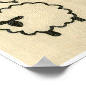 Witte en zwarte schapen op de achtergrond van Crea Poster (Hoek)