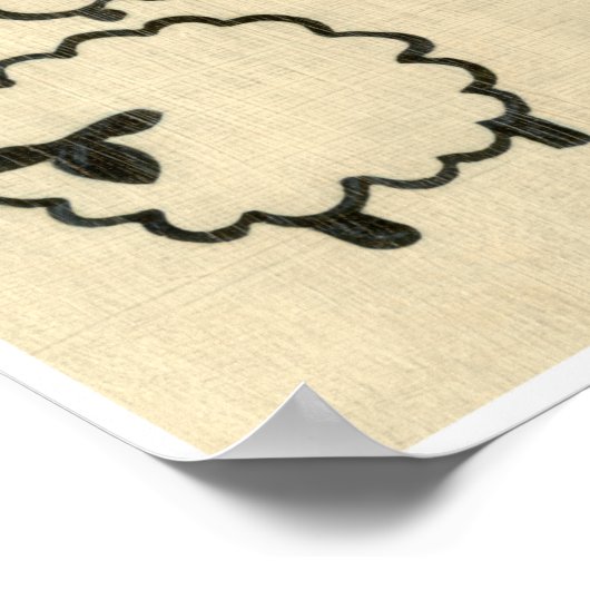 Witte en zwarte schapen op de achtergrond van Crea Poster (Hoek)