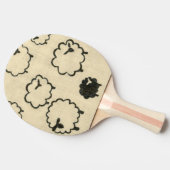 Witte en zwarte schapen op de achtergrond van Crea Tafeltennisbatje (Zijkant)