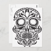 Witte en zwarte schedel / Dag van de dood Briefkaart (Voorkant / Achterkant)