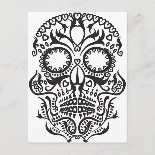 Witte en zwarte schedel / Dag van de dood Briefkaart (Voorkant)