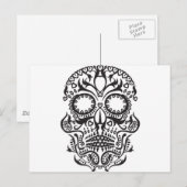 Witte en zwarte schedel / Dag van de dood Briefkaart (Voorkant / Achterkant)