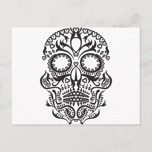 Witte en zwarte schedel / Dag van de dood Briefkaart (Voorkant)