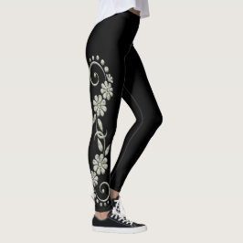Witte en zwarte sierlijke Leggings