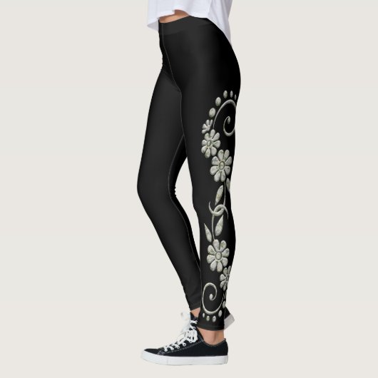 Witte en zwarte sierlijke Leggings (Links)