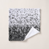 Witte en zwarte sneeuwvlokken bad handdoek (Wasdoekje)
