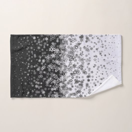 Witte en zwarte sneeuwvlokken bad handdoek (Handdoek)