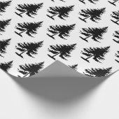 Witte en zwarte sparren cadeaupapier (Hoek)