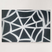 Witte en zwarte spinrag van zijde legpuzzel (Horizontaal)