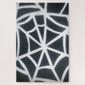 Witte en zwarte spinrag van zijde legpuzzel (Verticaal)